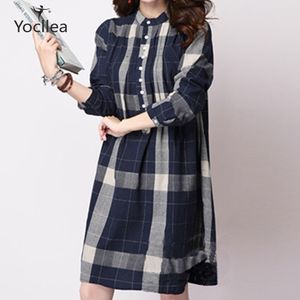 Nova moda mulheres camisa vestido senhora solta blusa vintage tops feminino manga longa vestido de praia casual vestidos t200319