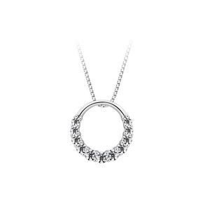 925 Sterling Silver Pendants halsband Kvinna st Zirconia Crystal cm cm Rundring Hängsmycke Vatten halsband N2