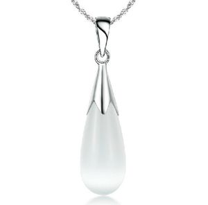 2022 Austria Crystal Ожерелье Ювелирные Изделия 925 Стерлинговые Серебряные Серебряные Цепи Большие Капли воды Окаловые Ожерелья Свадебные Ювелирные Изделия Для Женщин