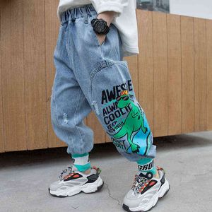 Jeans for boys Teenage Children Jeans Elastic Waist Denim Pants Kids Trousers for boy Kids Clothes 4-13T G1220