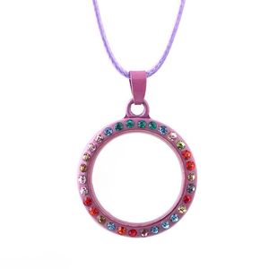 Yuvarlak Manyetik Yüzer Locket Cam Kolye Yaşam Bellek Kolye Rhinestone Kadınlar DIY Moda Takı Bırak Gemi