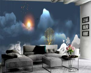 3d Modern Wallpaper Fantasy Forest Night View 3D Wallpaper Landscape Decorative Silk 3d Mural Wallpaper