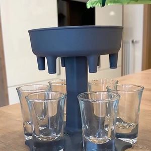 6 Shot Glass Dispenser Holder Bar Tool Carrier Caddy Liquor Party Drinking Games Cocktail Wine Beer Quick Filling V3