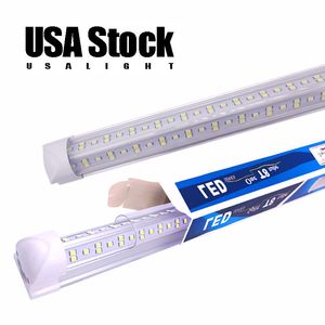 Tubi LED T8 integrati con porta più fredda Luce 4ft 5ft 6ft Tubo fluorescente a LED a forma di V con angolo di 270 Ligh 85V-265V 6000K