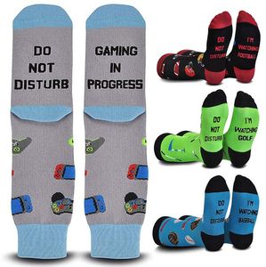 Não perturbe eu sou design do jogo Adulit Letter Printing Stocking dos desenhos animados Socks Basketball Socks esporte funcionar curto Ankle Sock presente LSK2045