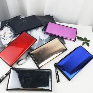 Venda quente New Women Wallet Lustroso Laser Bolsa senhoras Carteira Longo Dobra Moda Moda Moeda Bolsa de Telefone Capacidade Cartão Titular Portátil