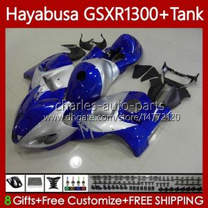 Fairings For SUZUKI Hayabusa GSXR-1300 GSXR 1300 CC GSXR1300 96 97 98 99 00 01 74No.106 GSX-R1300 1300CC 2002 2003 2004 2005 2006 2007 GSX R1300 96-07 Bodywork Blue silvery