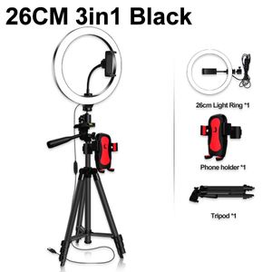 2020 LED Video Halka Işık ile Tripod Standı Telefon Cirlce Lamba Ringlight ile Telefon Tutucu Ile Güzellik Aydınlatma Selfie Fotoğraf Makyajı