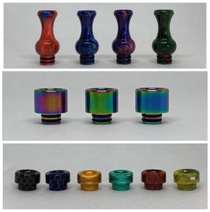 Top Quality 510 528 Drip Tips SS Rainbow Long Gourd Snake Skin Resin Tip Mouthpiece Factory Price