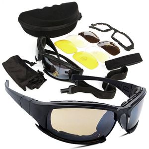 Okulary sportowe na świeżym powietrzu polowanie strzelanie ochrona sprzęt Airsoft gogle okulary rowerowe C7 taktyczne okulary strzeleckie NO02-019