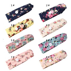 Opaski jogi z przyciskiem Floral Sports Headband Elastyczne drukowane Hairband Opracowywanie siłowni Zespoły do ​​włosów Akcesoria do włosów 38 Kolor B7676