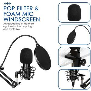 Mikrofon USB Cardioid Cardioid Condenser Podcast Microfono 192KHz / 24Bit Plug and Play with for LiveStreaming YouTube ASMR