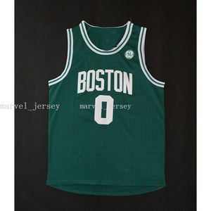 Stitched Custom Jayson Tatum #0 Green Basketball Jersey XS-6XL NCAA