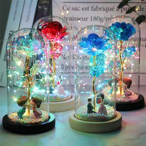 2020 LED Enchanted Galaxy Rise Eternal 24K Золотая фольга Фольга с Fairy String Lights в купол для Рождества День святого Валентина подарок O909