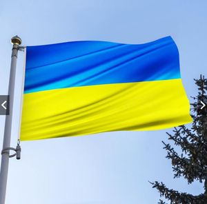 Voar Carros venda por atacado-90 cm Ucrânia Bandeira Nacional pés Flying Flags cm Adesivo de carro Não Flagpole Home Decoração Bandeira Banner