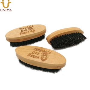 Bamboo Mini Brush Moq 100 PCS индивидуальные логотип -лазерные гравированные портативные карманные бороды щетки для груминга для мужчин