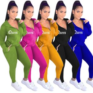 Kadın Kapşonlu Eşofman Rahat Spor 2 Parça Set Kıyafetler Uzun Kollu Spor Jogging Sportsuit Moda Hırka K8406
