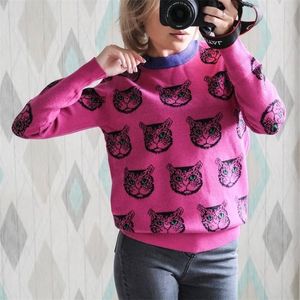 Wholesale cartoon c for sale - Group buy Harajuku Fashion Women Sweater Warm Cartoon Cat Jacquard High Quality Small Size Winter Female Casual Pullover Knitted Top C Y200116