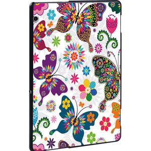 Custodia per Tablet con fiori colorati in pelle PU per Huawei MediaPad M5 10.8 Custodia a conchiglia per portafoglio con gufo a farfalla dipinta