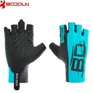 Boodun Gym Gloves Men Women Fitness Sports Anti-Slip Gel Pad Women Dumbbells Weight Lifting Pattern Gloves Q0107