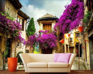 3d Landscape Wallpaper 3d Modern Wallpaper European Style Flower House Urban Architecture Romantic Landscape 3d Mural Wallpaper