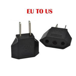 Wholesale travel plug europe for sale - Group buy US EU to EU AU AC Power Plug Converter Adapter Adaptor USA to European Black Plastic Travel Converter Max W Two Pins plug DHLa33