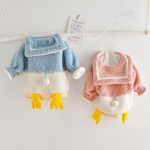 아이 아기 소녀 겨울 따뜻한 두꺼운 긴 소매 만화 스플 라이스 지퍼 탑 코트 자켓 유아 의류 소년 outwear 9M-4T 201106