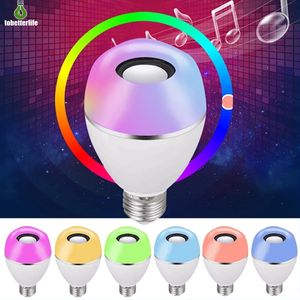 LED RGB Ampul Işık Bluetooth Hoparlör Müzik Ampulleri 12W E27 RGB Uygulama Kontrolü ile Değiştirme Müzik Senkronize