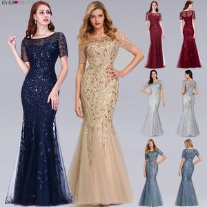 Burgundy Bridesmaid Dresses Ever Pretty Elegant Mermaid O Neck Sequined Wedding Party Dress Formal Gowns Robe De Soiree 201119