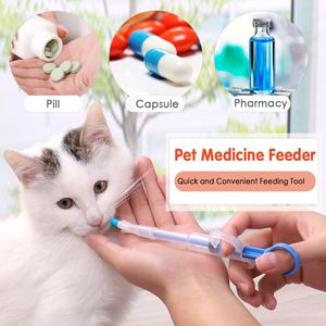 1pc husdjur valp hundmatare läckagesäker hund katt medicin dispenser pp piller kapsel tablett pusher matning injektion nål kit