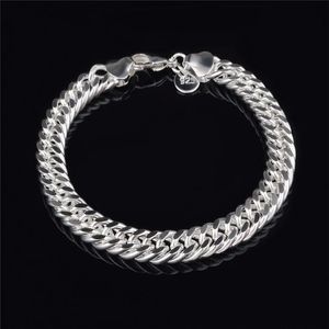 Nowy projekt 6MM 8MM 10MM 925 Sterling Silver Figaro Chain bransoletka moda męska biżuteria najwyższej jakości Link męskie bransoletki