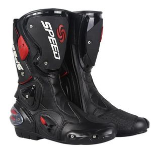 Motorradschuhschuhe professionell Motorrad Stiefel Motocross Racing Mikrofaser Lederstiefel Herren -Motorrad -Drop -Widerstands -Stiefelzubehör für Männer