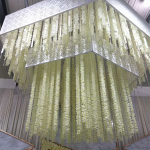 白い人工シルクの花Rattan Orchid Wisteria Vines 39インチの長さの結婚式の背景飾り撮影小道