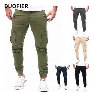 Lässige Herrenhose, modische Jogginghose, enge Outdoor-Hose, Lauftrainingshose, Jogging-Cargohose mit mehreren Taschen, mehrfarbig, H1223