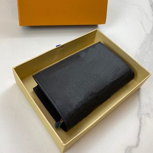 Women Wallets Designer bags Coin purse long wallet cardholder clip Womens classic Fashion buckle fold purses Zipper Black flower card holder