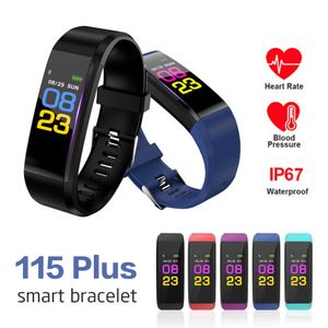 Id115 plus smart armband skärm armband sport klocka fitness rinnande tracker hjärtfrekvens pedometer blodtryck smart armband