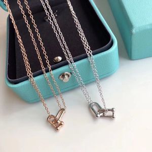 TSHOU332 Fashion women 925 sterling silver hard wear Double Joint Necklace Minimalist Fine Jewelry Cute Accessories Q0531