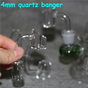 Pipa da fumo 4mm Quarzo E-Banger Chiodo Fondo extra spesso 19,5 mm Diametro ciotola Chiodi elettronici Domeless Quartz Banger