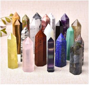 Quarzo fumé 30 Pietre naturali di colore Crystal Point Bacchetta Ametista Quarzo rosa Pietra curativa Energia Minerale Minerale Artigianato Decorazioni per la casa qylUNx