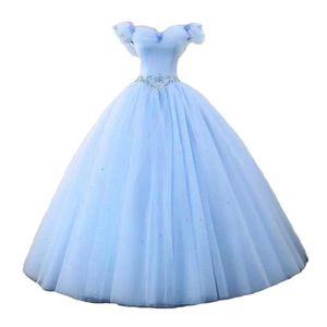 Quinceanera Kleider Schatz Prinzessin Party Prom Formale Schmetterling Kristall Lace-Up Tüll Ballkleid Vestidos De 15 Jahre BQ02