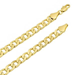 Curb Chain Link 18K Желтое золото заполнено мужское ожерелье цепи подарок 24 