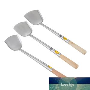 Rostfritt stål Big Long Spatula Shovel Kock Matlagning Cocina Utensilios Trähandtag Spatula Köksredskap