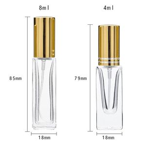 4ml 8ml Mini Mini Butelka Perfumy z pompą Opryskiwacz Gruby Szkło Puste Kosmetyczne Pojemniki Spray Atomizer Butelka do podróży