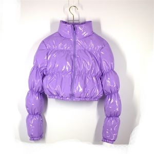 AtxyxtA Puffer Jacket Cropped Parka Bubble Coat Winter Women New Fashion Clothing Green XL 201217