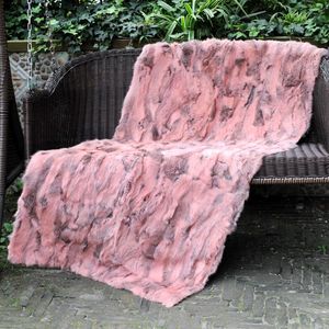 Coperta per divano Tappeto in vera pelliccia su misura Colore naturale 100X150 cm