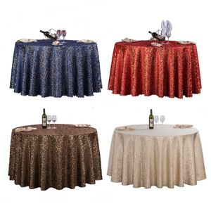 1PC Red/Blue/Coffee 7 Colors Europe Luxury Polyester Gold Leaf Tablecloth Round For Wedding Party Decor Hotel Table Cloth Cover T200707