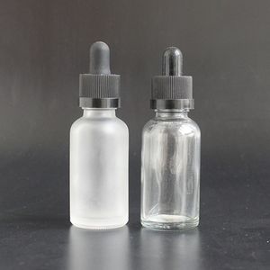Clear Transparent/Frosted Clear 30ML 1OZ Glass Perfume Oil Bottle with Temper-proof Dropper Lid,Wholesale Glass HairOil Dropper Bottle for Essential oil Freeship