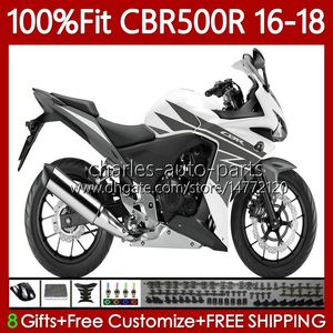 Carene per stampi ad iniezione per HONDA CBR500 CBR 500 R RR CC 500R 500CC CBR500R 16 17 18 Corpo 111No.43 CBR500RR 2016 Grigio bianco 2017 2018 CBR500CC 16-18 Carrozzeria OEM