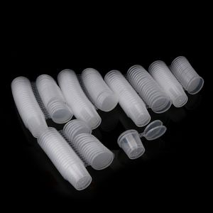 100PCS 25 ml Små plast Engångssås Koppar Plast Engångssås Koppar med lock Food Storage Containers Boxes Y1119