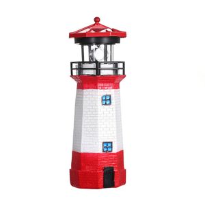 Lighthouse solar com luzes de jardim de lâmpada de giro LEDs decorativos ao ar livre para o pátio do gramado do pátio do caminho